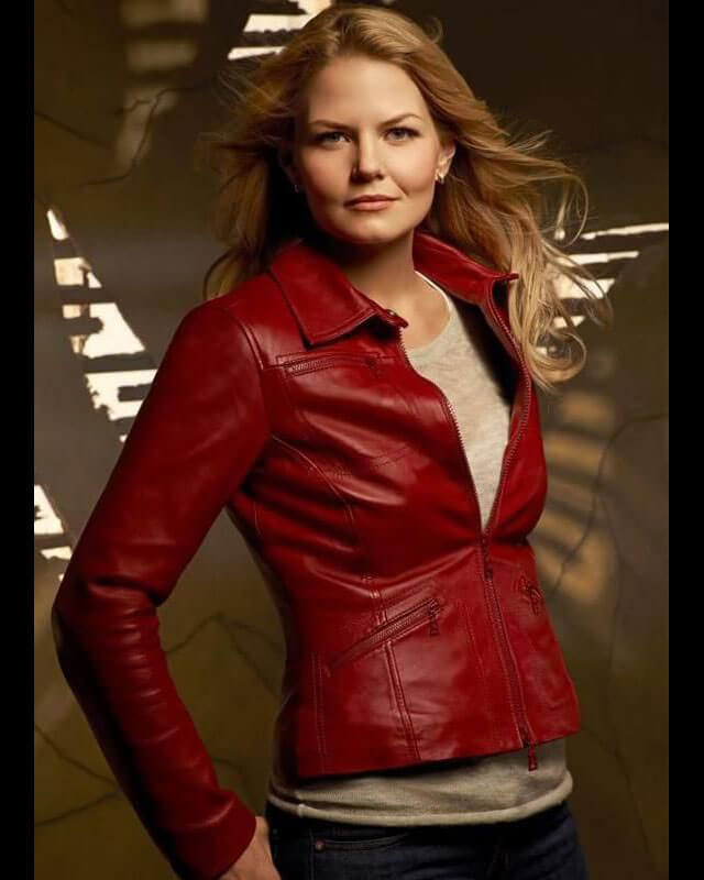 Once Upon a Time Emma Swan Red Leather Jacket - Main Image