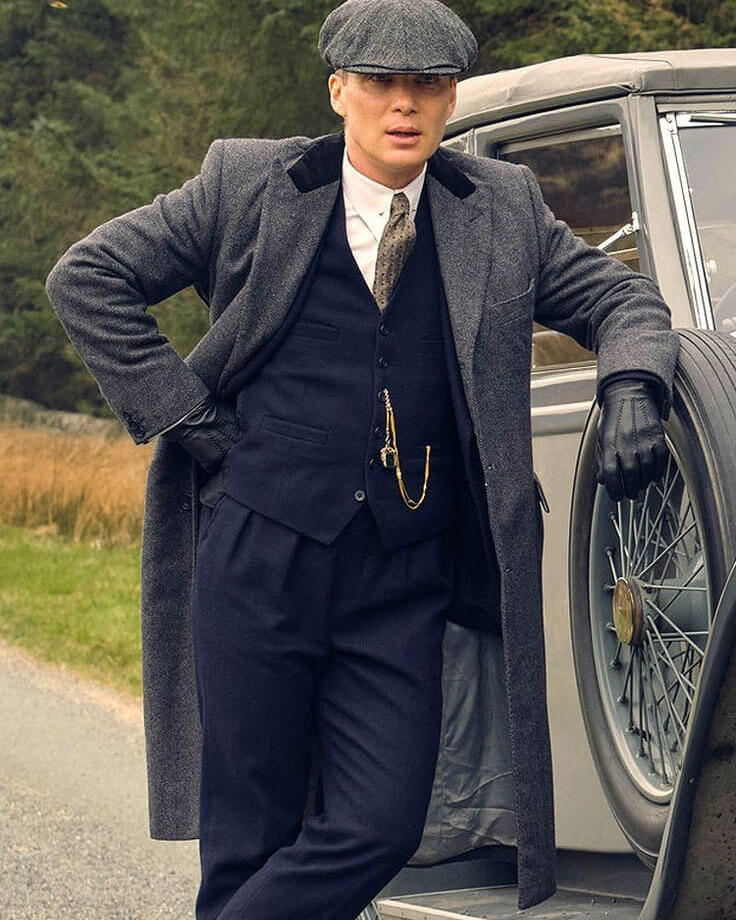 Peaky Blinders Tommy Shelby Grey Coat Velvet Collar