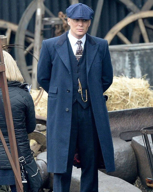 Peaky Blinders Thomas Shelby Velvet Collar Blue Coat
