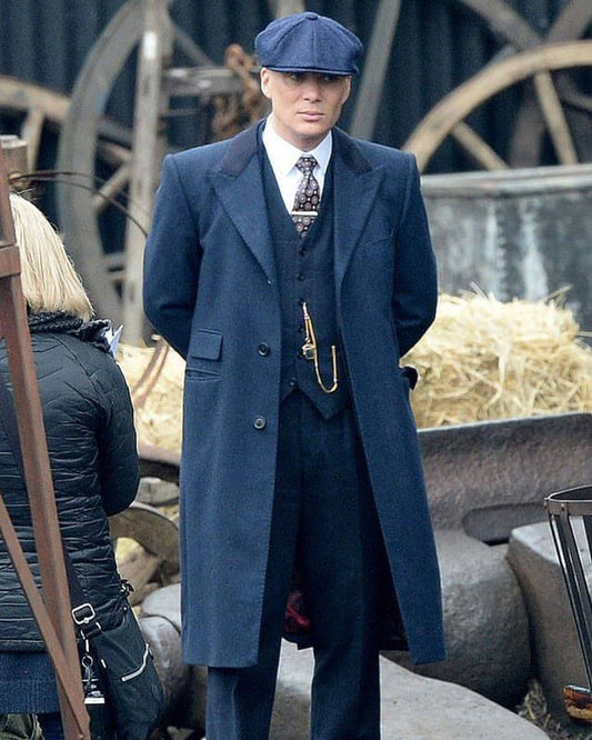 Peaky Blinders Thomas Shelby Velvet Collar Blue Coat