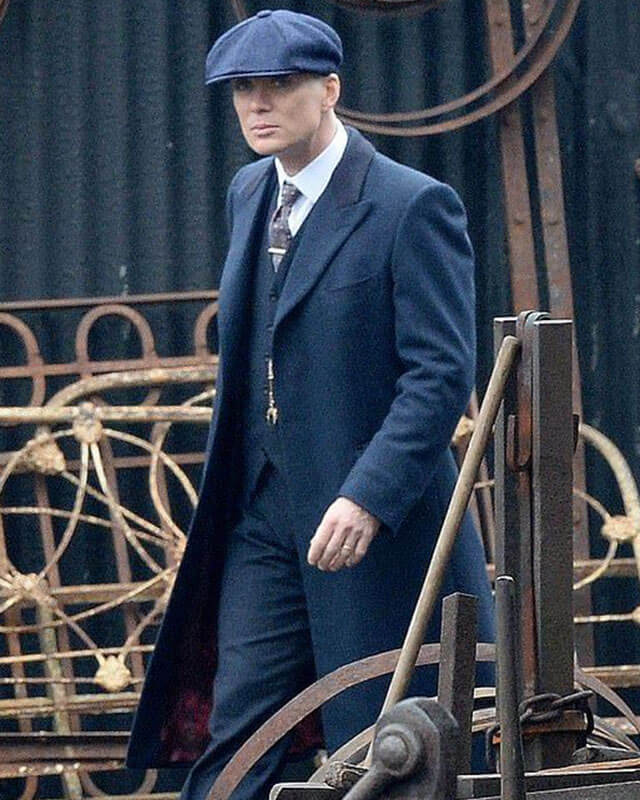 Peaky Blinders Thomas Shelby Velvet Collar Blue Wool Coat