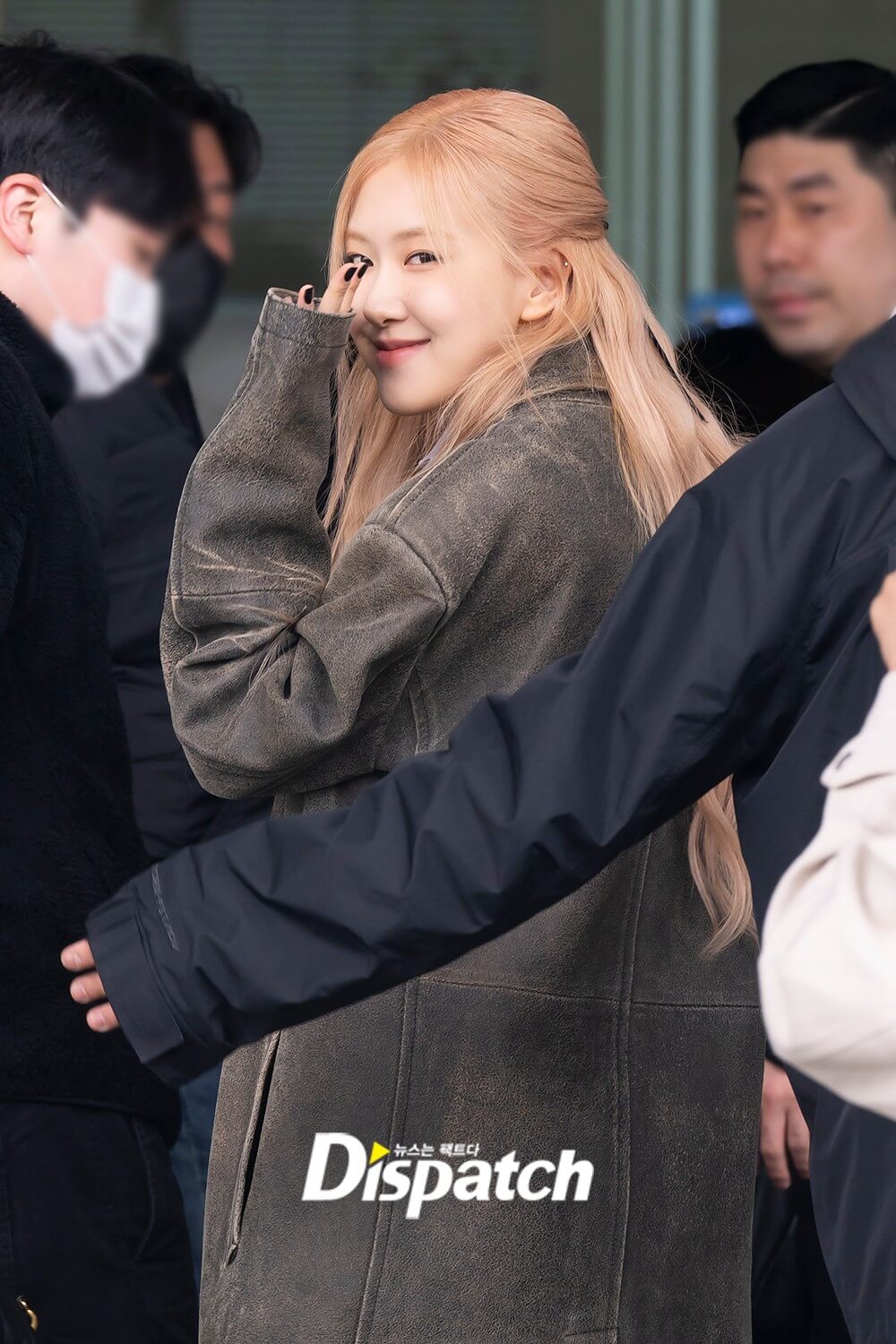 Rose Airport Fashion Grey Oversized Coat
