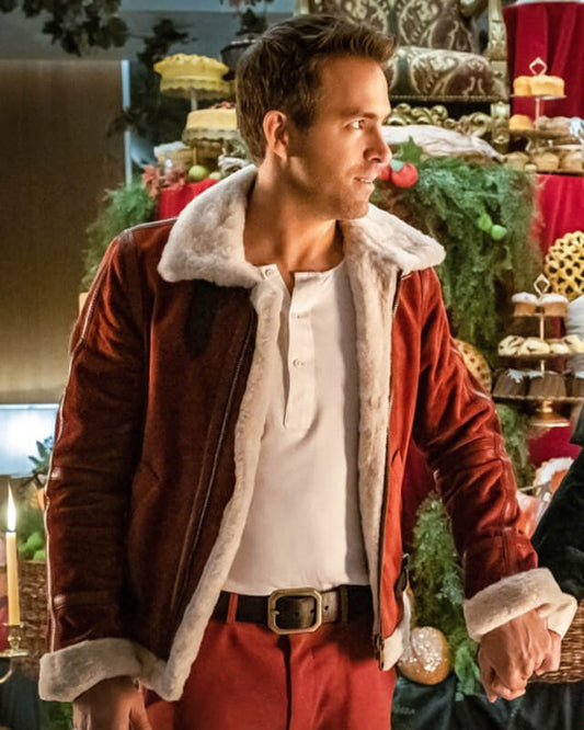 Ryan Reynolds Spirited Red Bomber Leather Jacket
