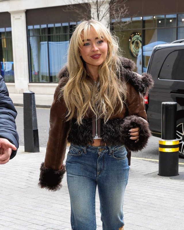 Sabrina Carpenter Brown Leather Cropped Jacket