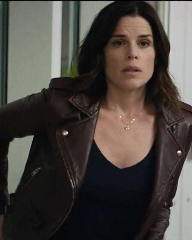 Scream 5 Sidney Prescott Brown Biker Leather Jacket