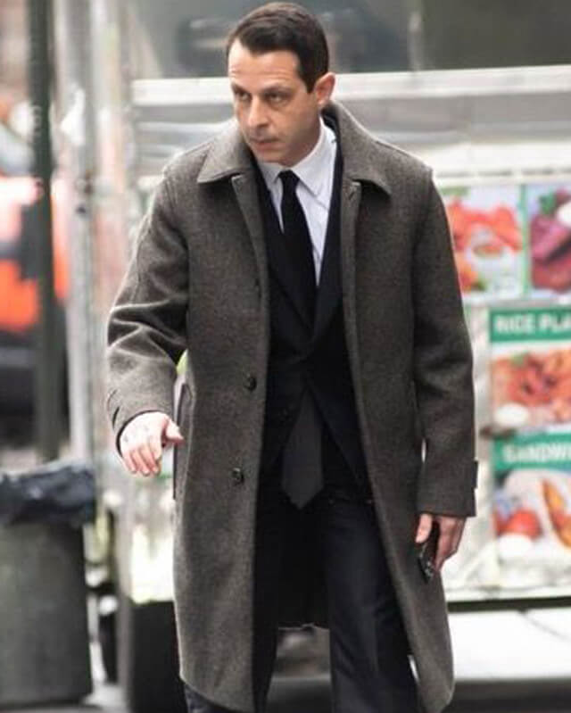 Succession Kendall Roy Gray Wool Coat