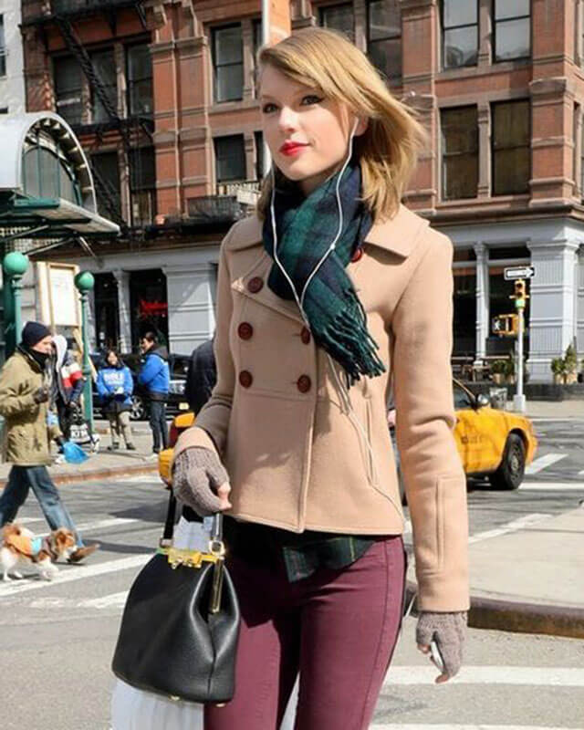 Taylor Swift Beige Short Coat – AlexGear - Main Image