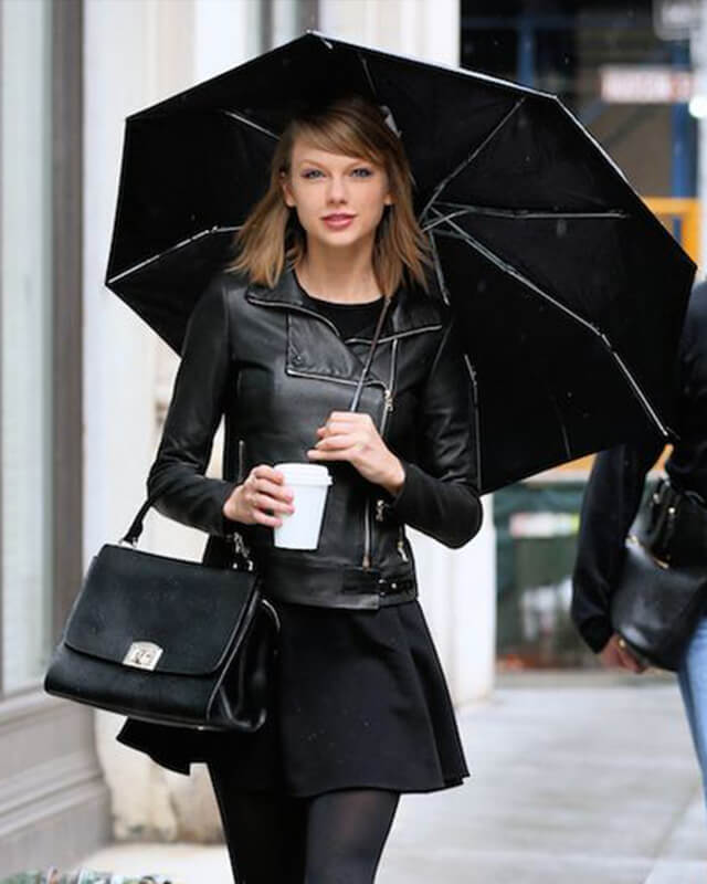 Taylor Swift Black Biker Leather Jacket1