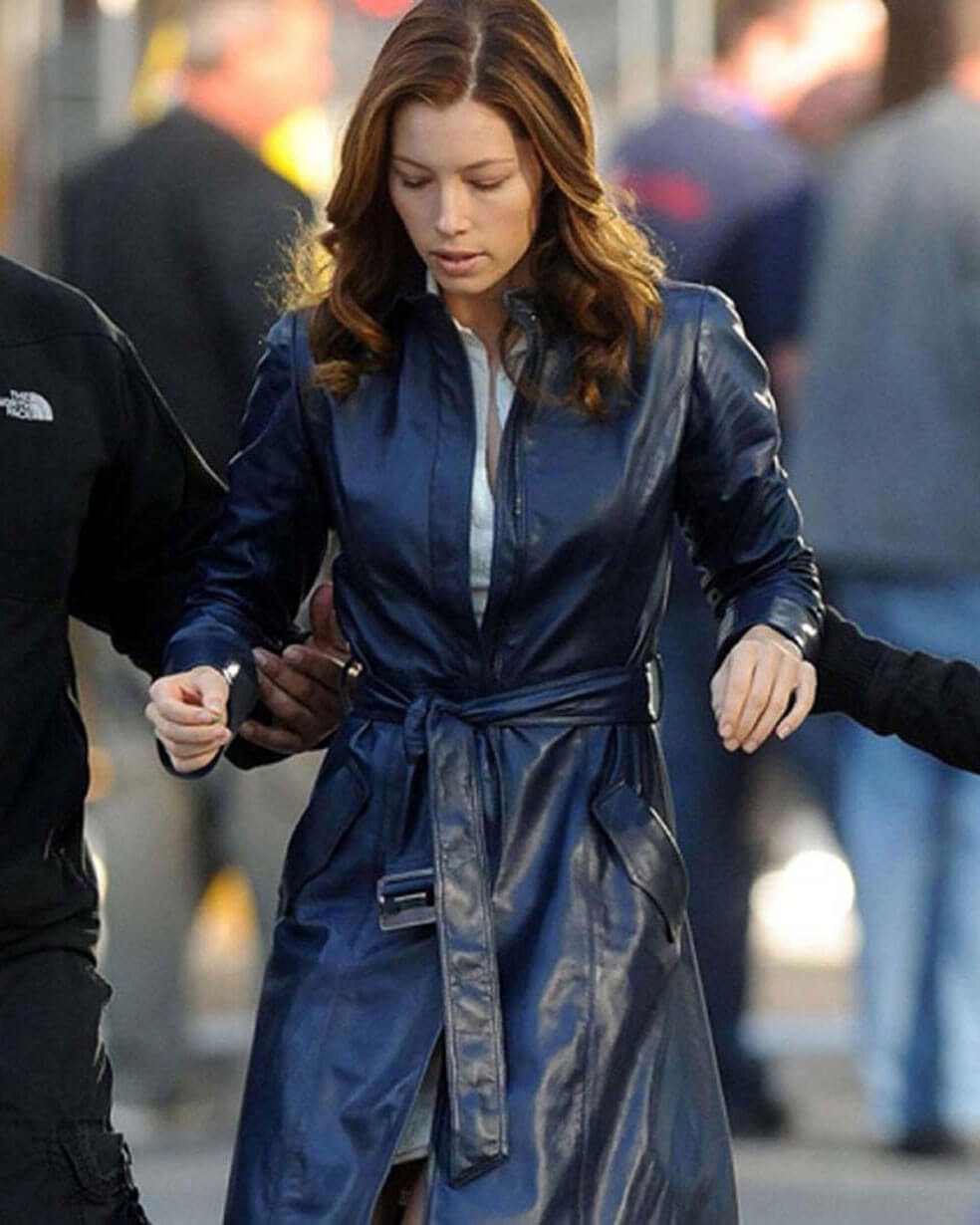 The A Team Jessica Biel Sosa Leather Coat