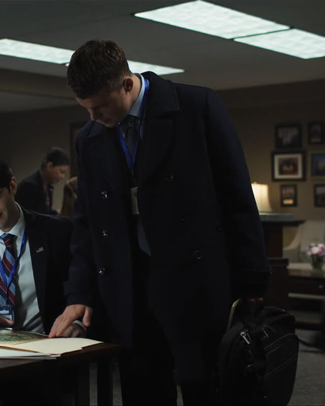 The Night Agent Peter Sutherland Blue Wool Coat
