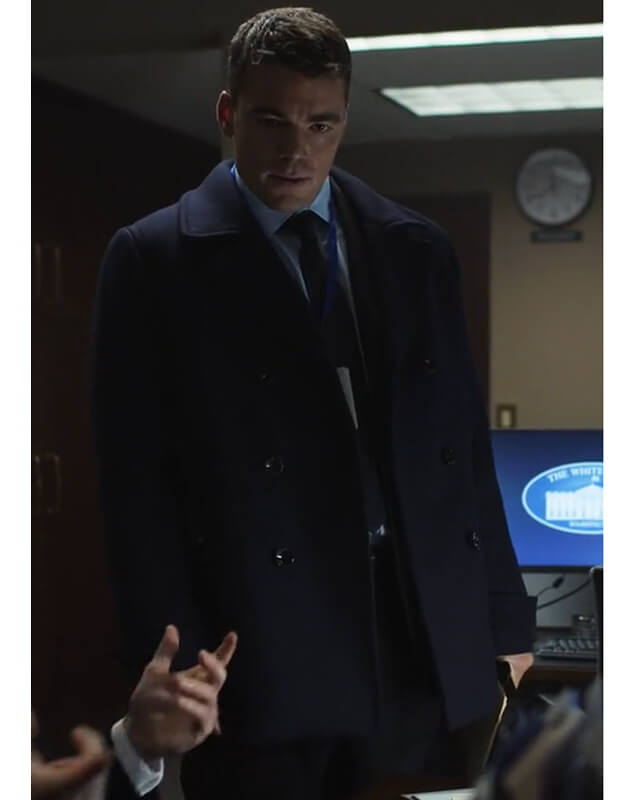 The Night Agent Peter Sutherland Wool Coat