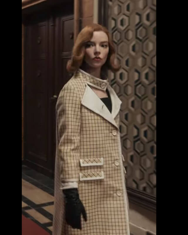 The Queen's Gambit Beth Harmon Checkered Coat