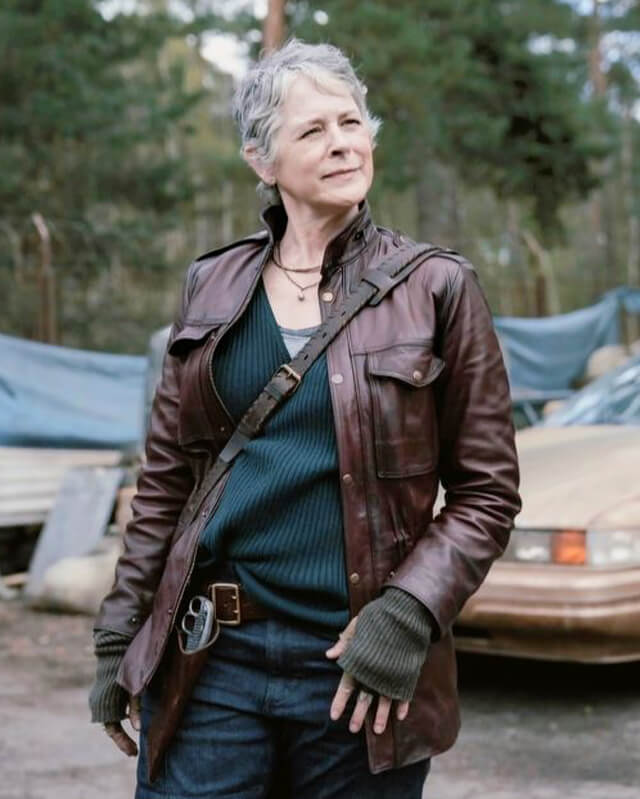 The Walking Dead Carol Maroon Leather Jacket
