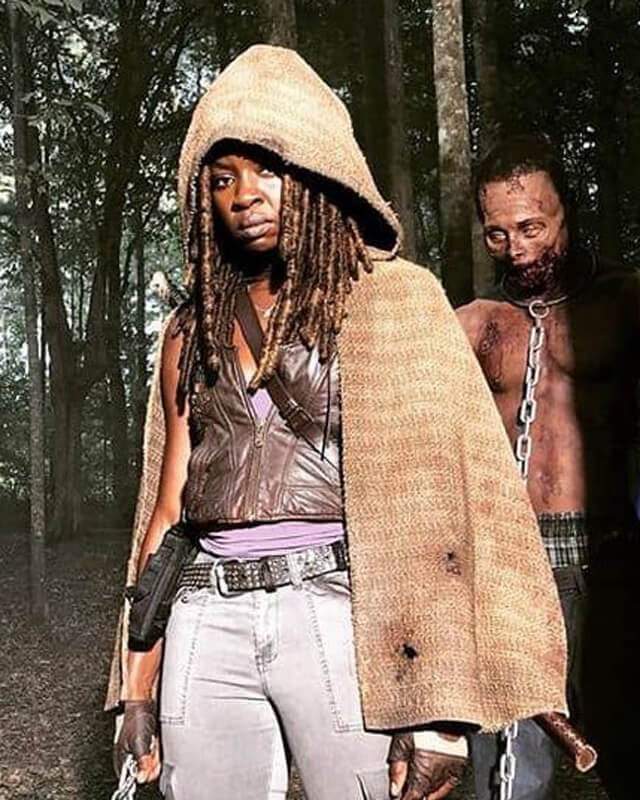 The Walking Dead Michonne Brown Leather Vest