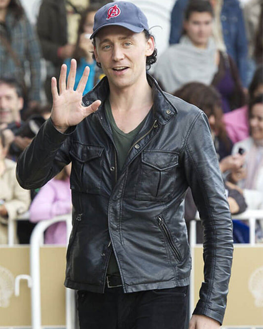 Tom Hiddleston Black Leather Jacket
