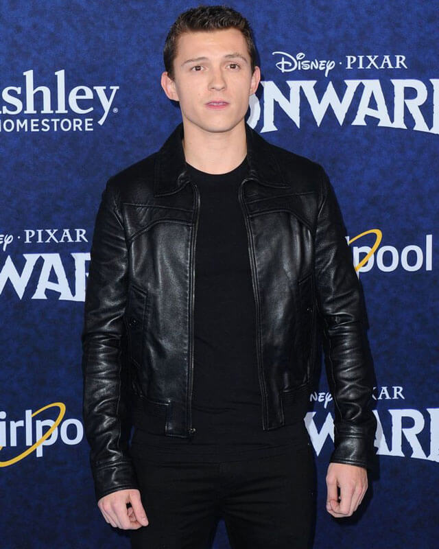 Tom Holland Black Bomber Jacket