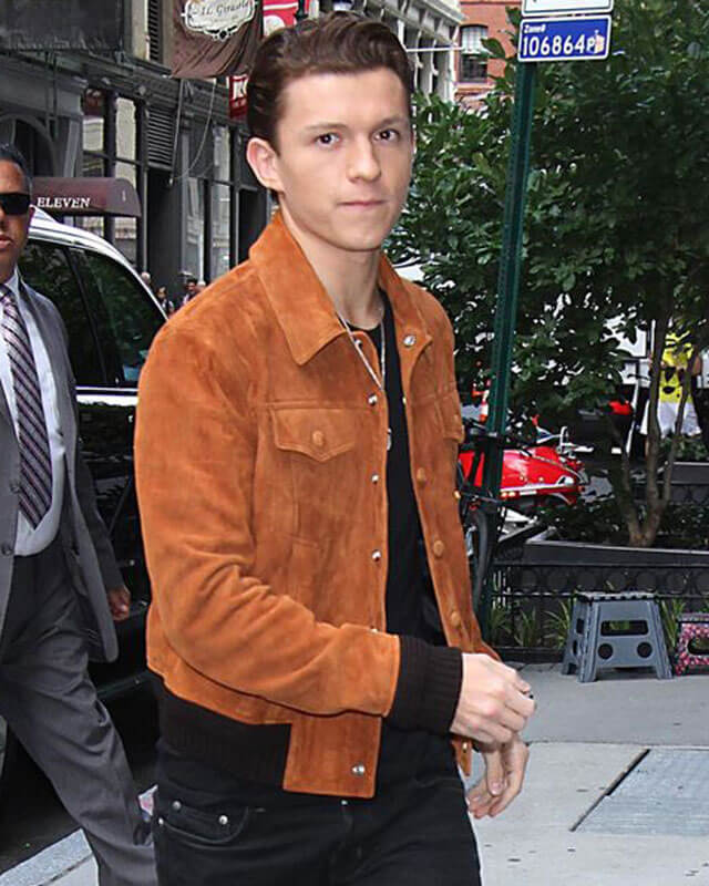 Tom Holland Brown Bomber Jacket