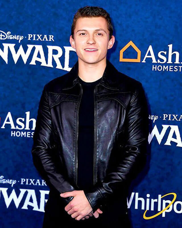 Tom Holland Leather Bomber Jacket