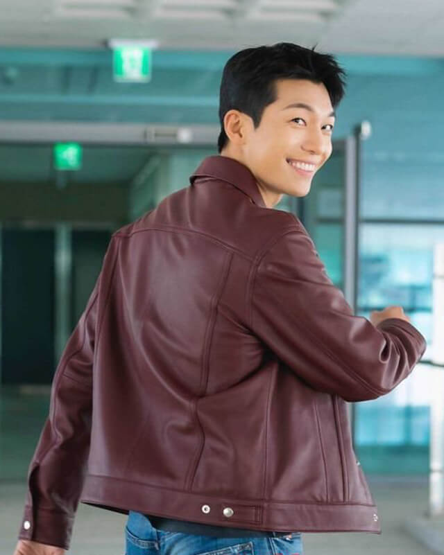 Wi Ha Joon Bad And Crazy Maroon Leather Jacket