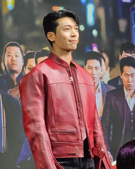 Wi Ha Joon The Worst Of Evil Red Leather Jacket