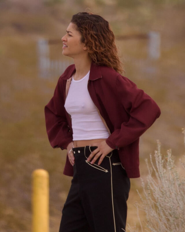 Zendaya Euphoria Rue Red Jacket S03