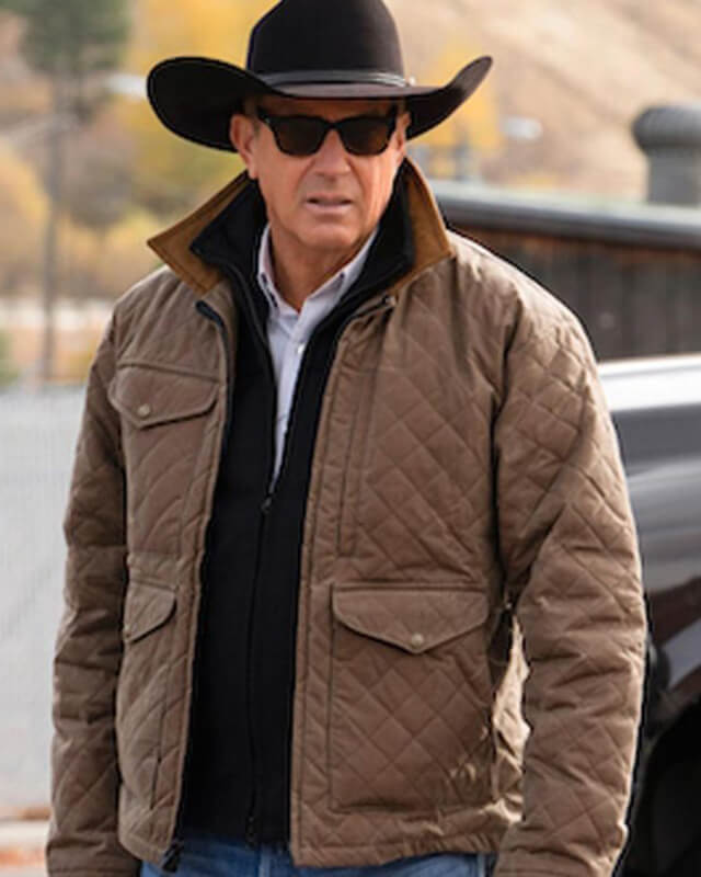 John Dutton Brown Quilted Cotton Jacket Yellowstone