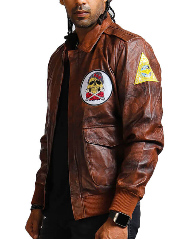 Brown Bomber Leather Jacket