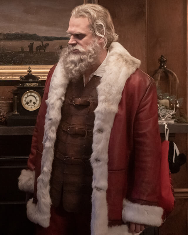 Violent Night Santa Cosplay Shearling Coat