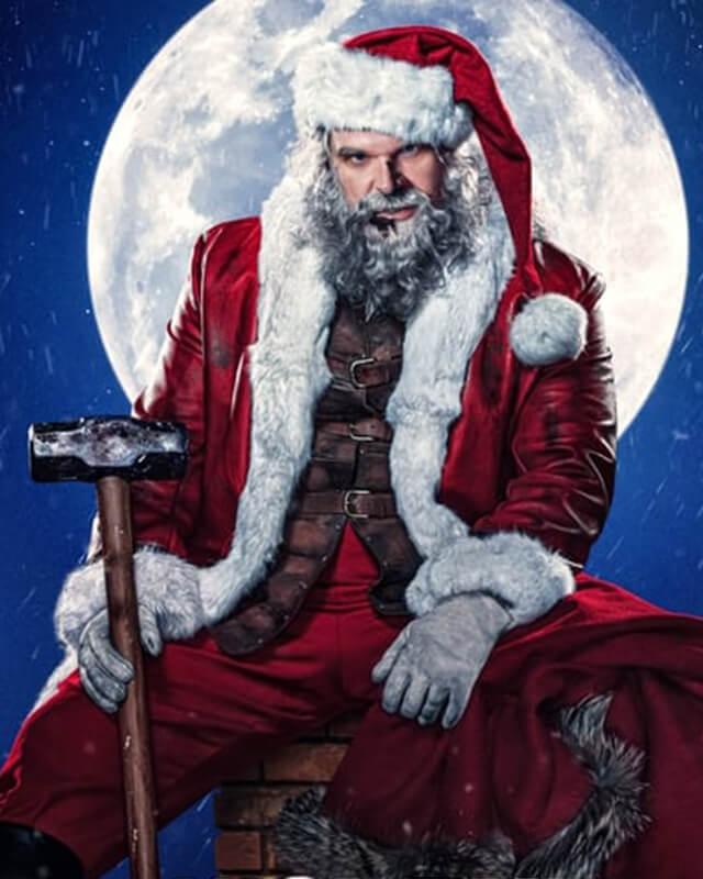 Violent Night Santa Cosplay Leather Red Coat