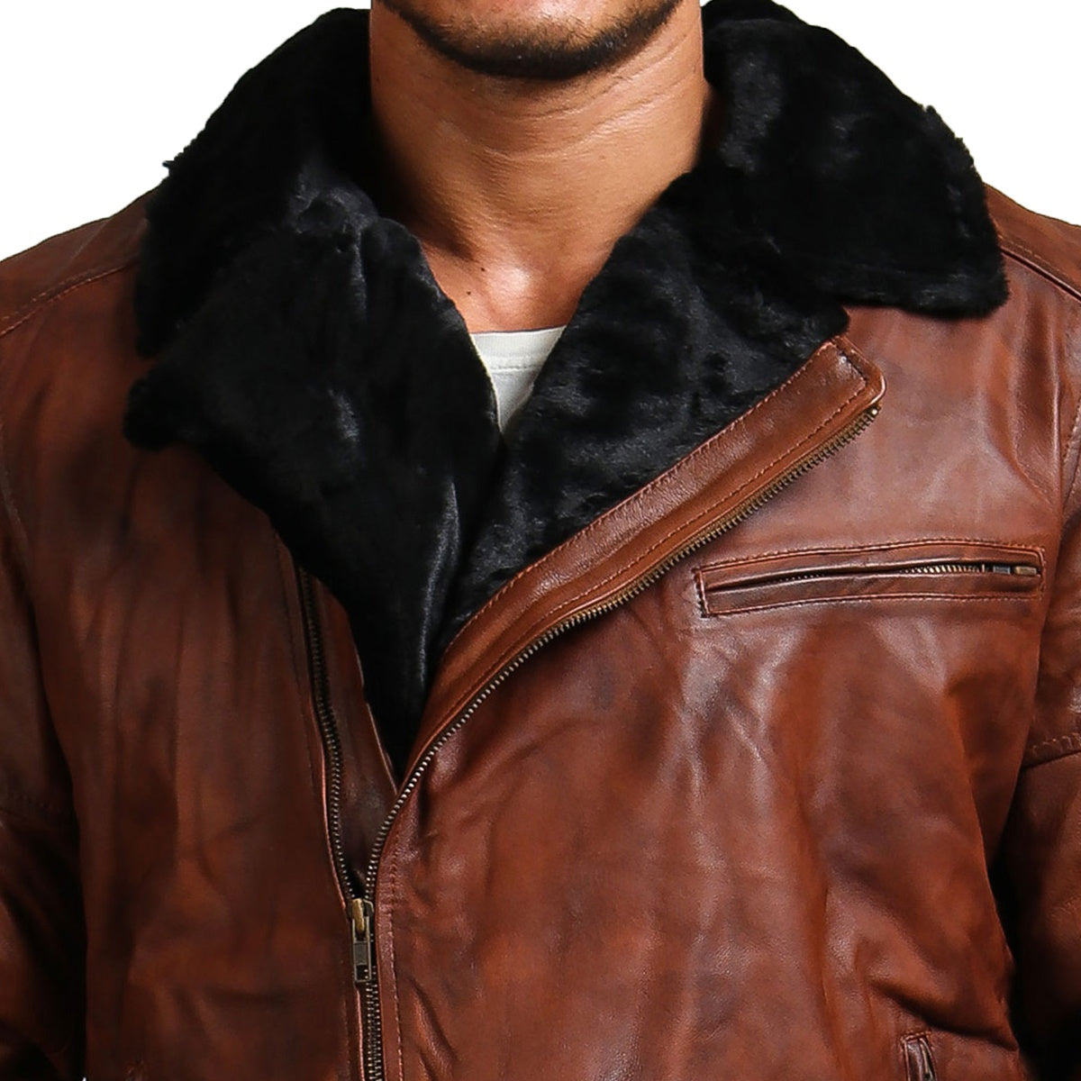 Real Leather Winter Biker Jacket