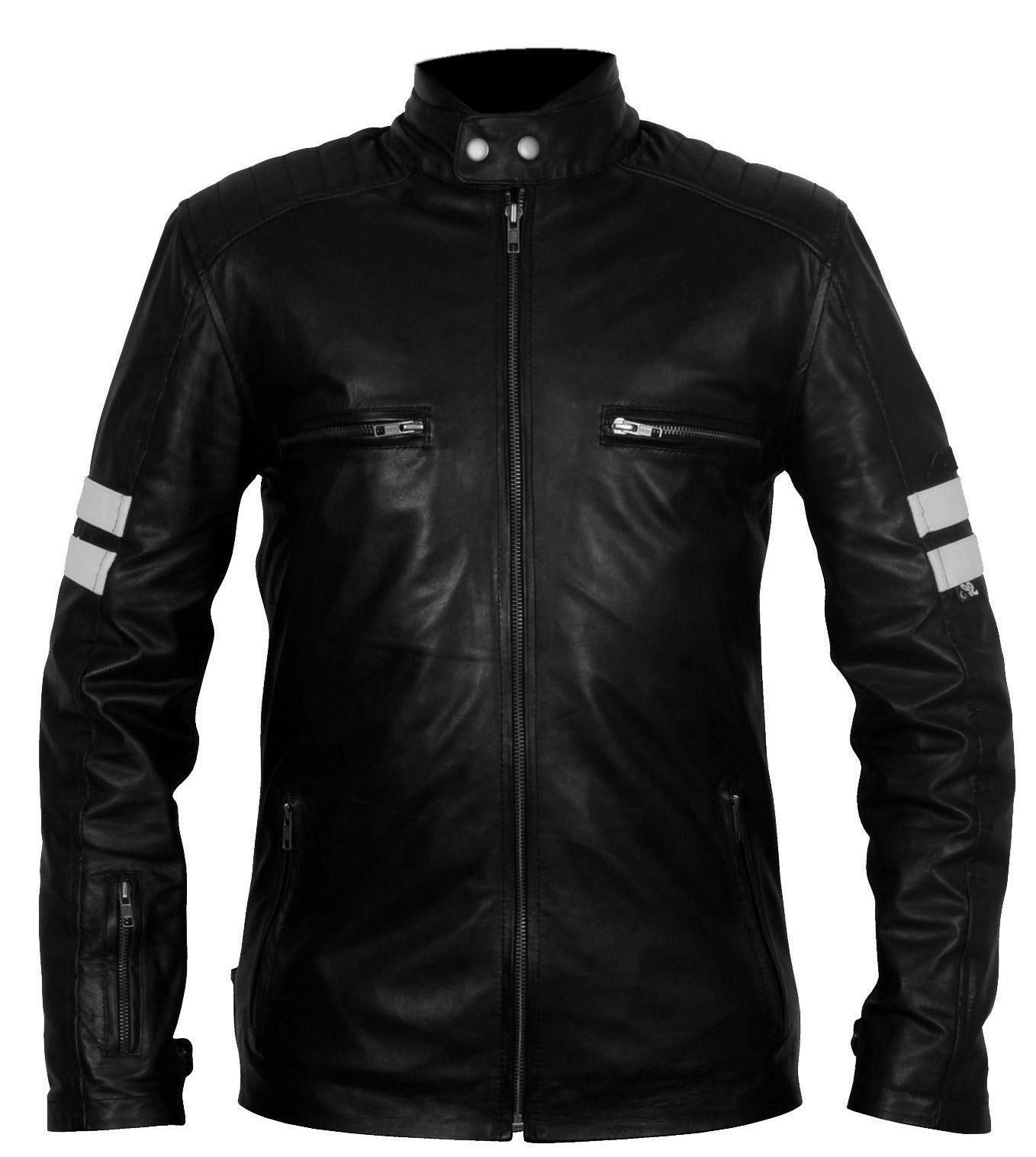 Black Jacket With White Stripes