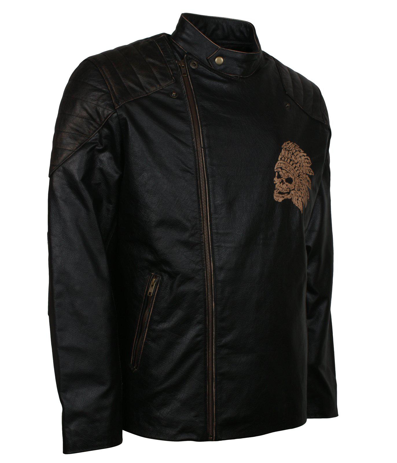 Skull Engraved Padded Jacket for Men