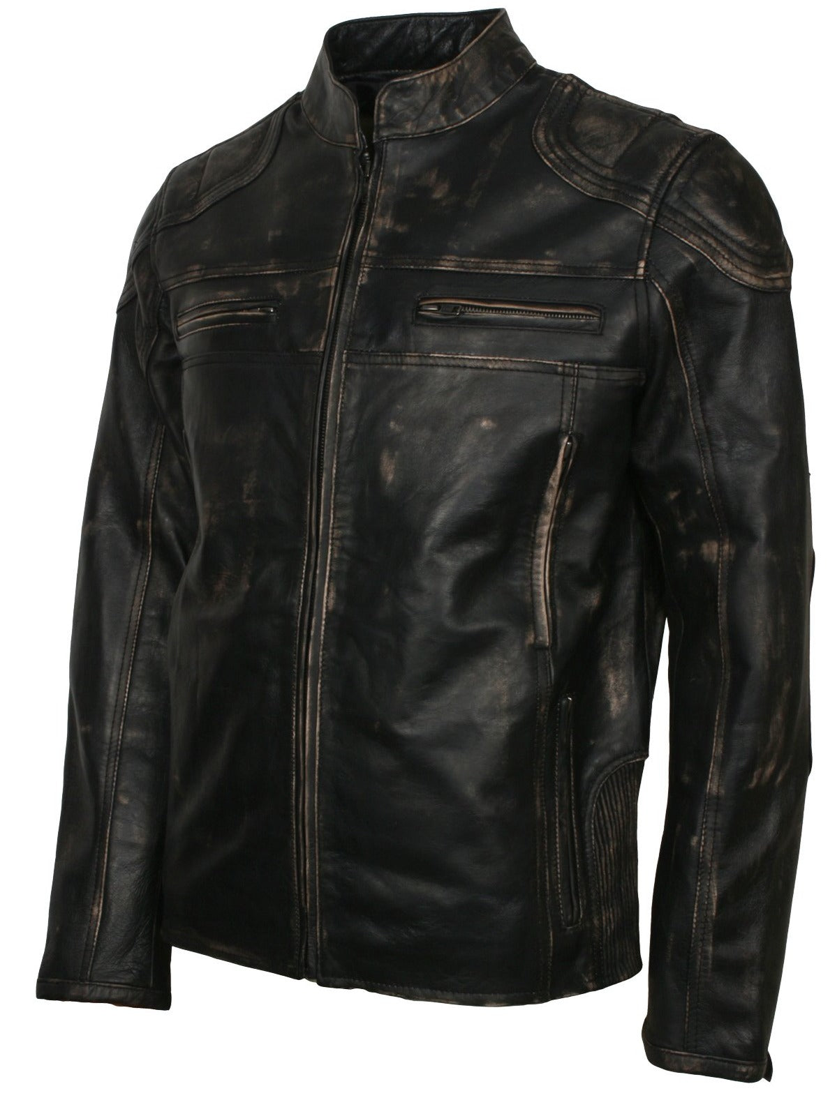 Distressed Biker Jacket Bikers in Leather