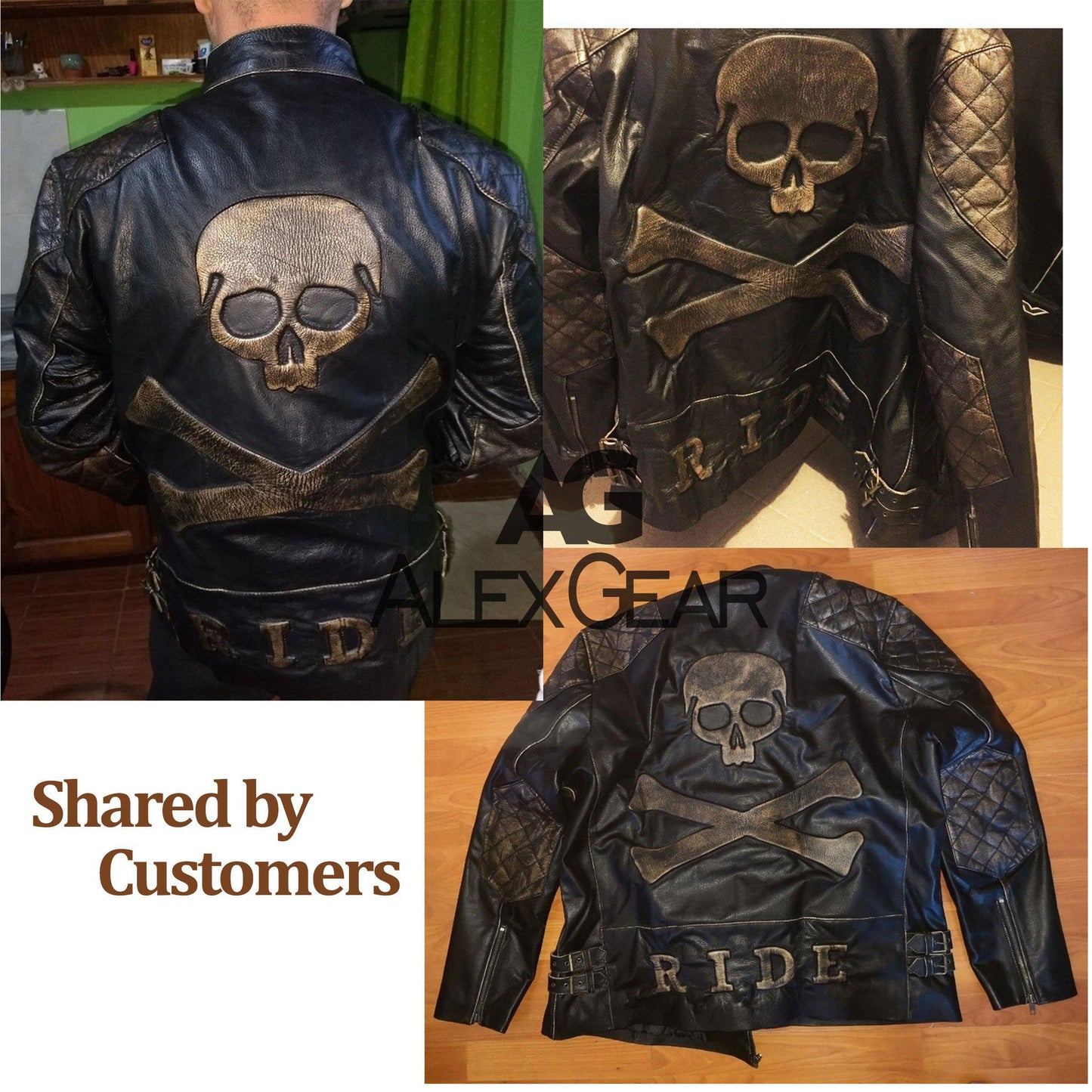 Skull Leather Biker Jackets Mens