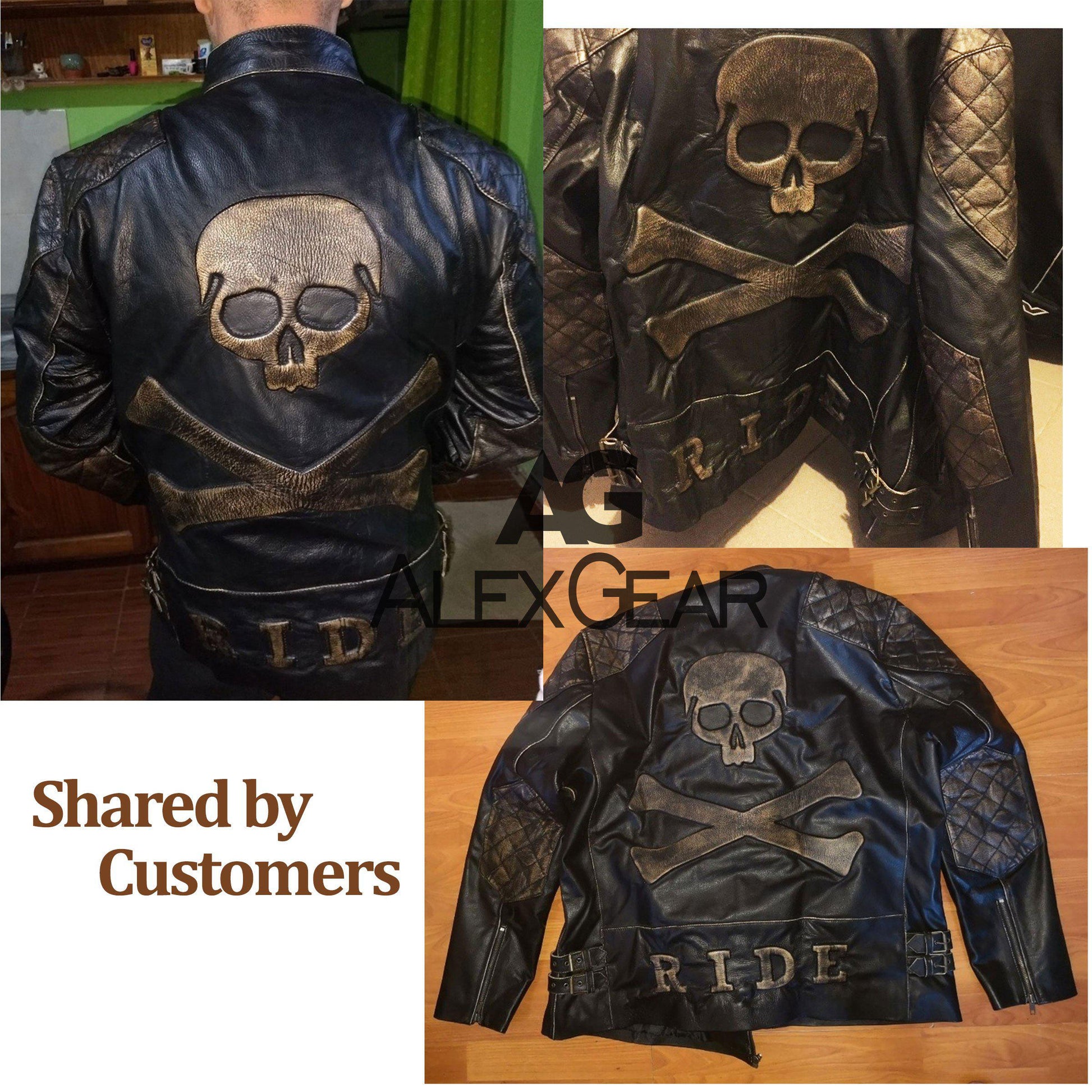 Skull Leather Biker Jackets Mens