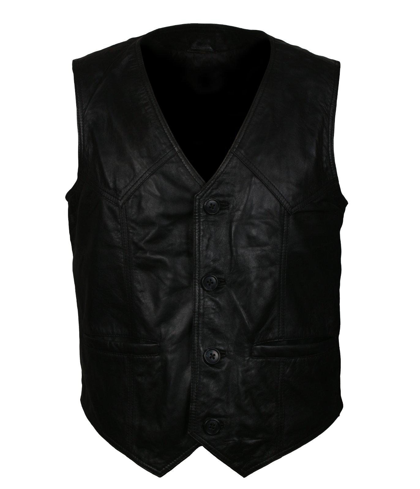 The Warriors Skull Black Leather Cosplay Vest