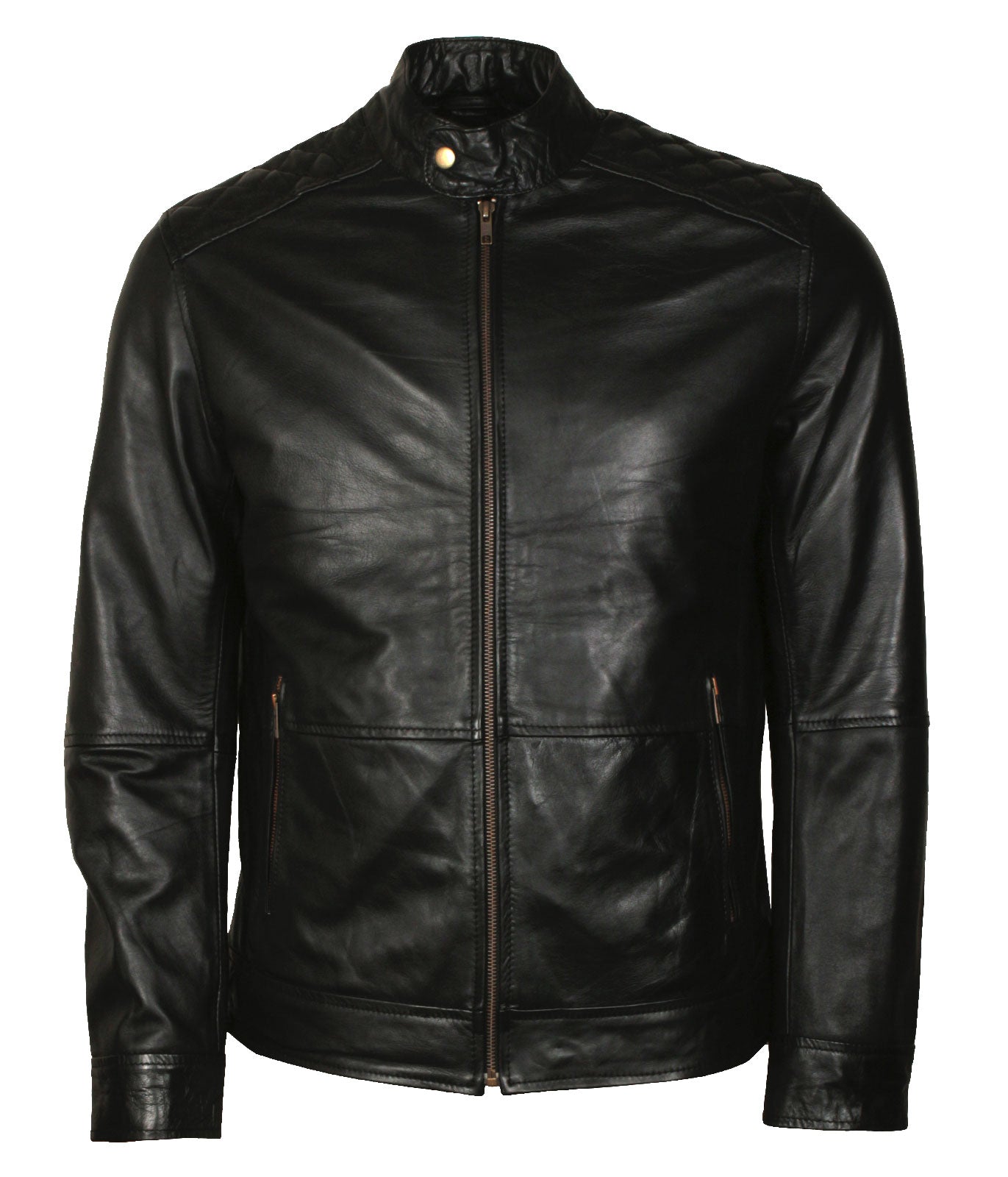 American Skull Leather Biker Jacket