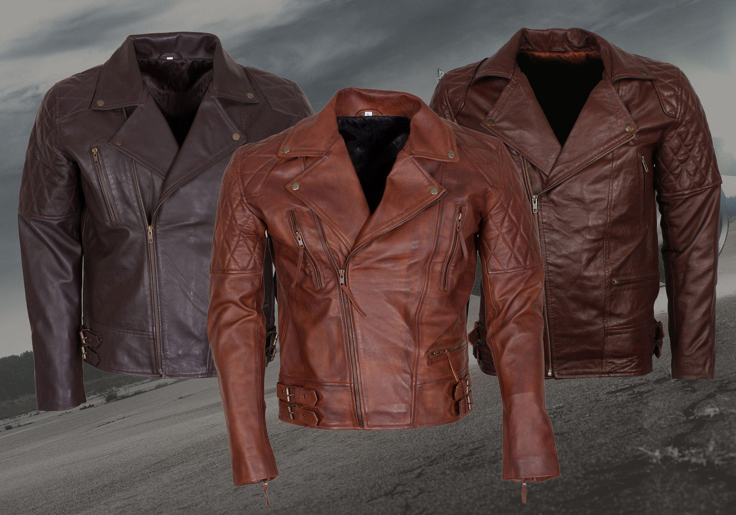 Mens Brown Leather Jacket for Biker