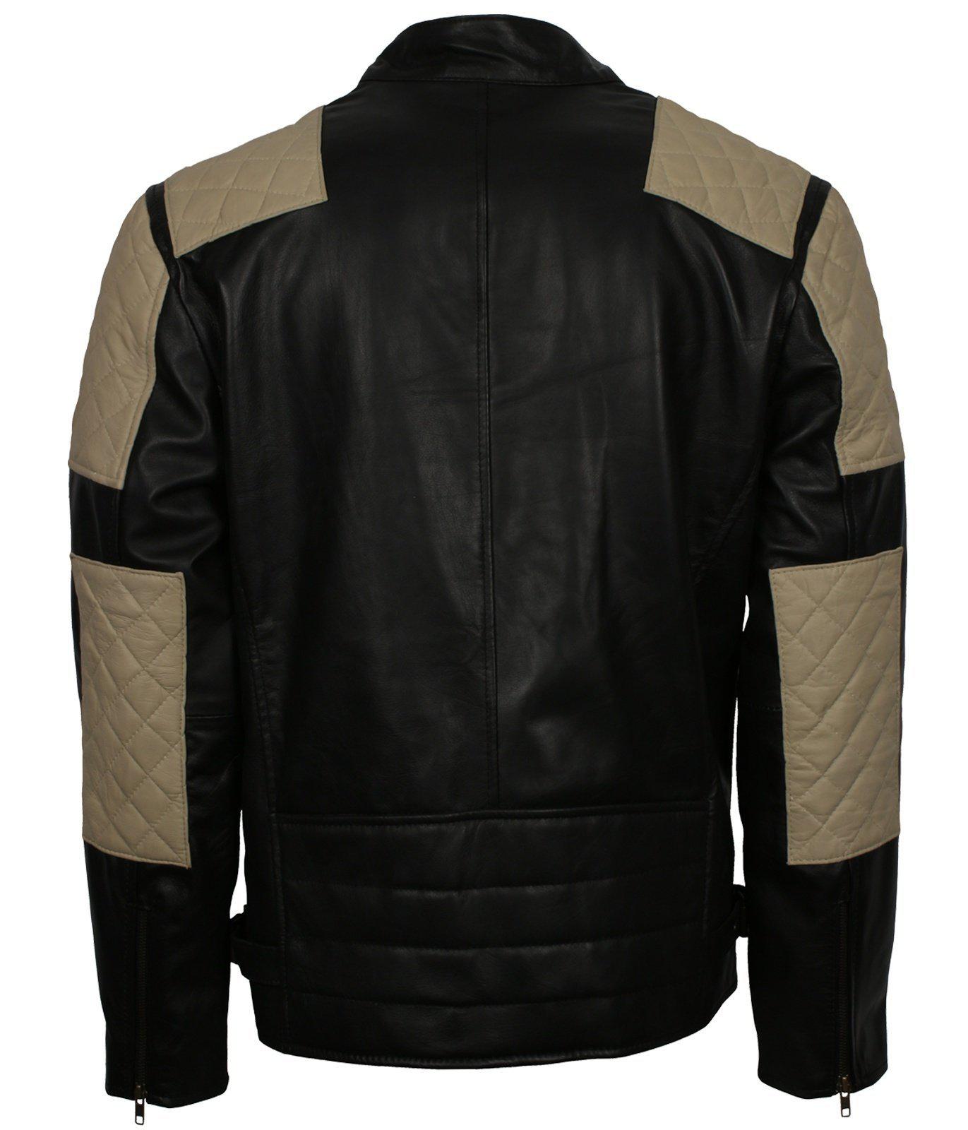 Quilted Leather Vintage Biker Jacket