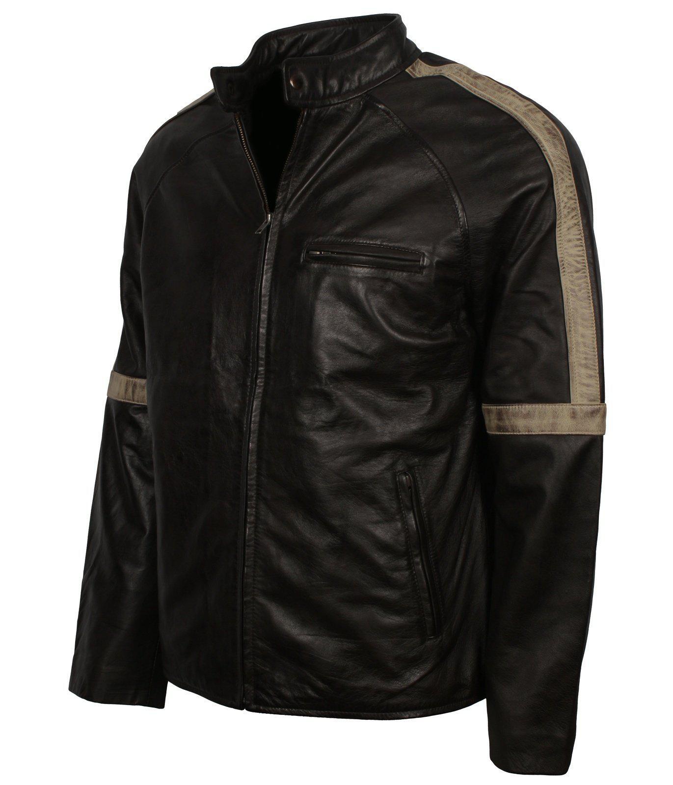 Mens Black Vintage Leather Jacket