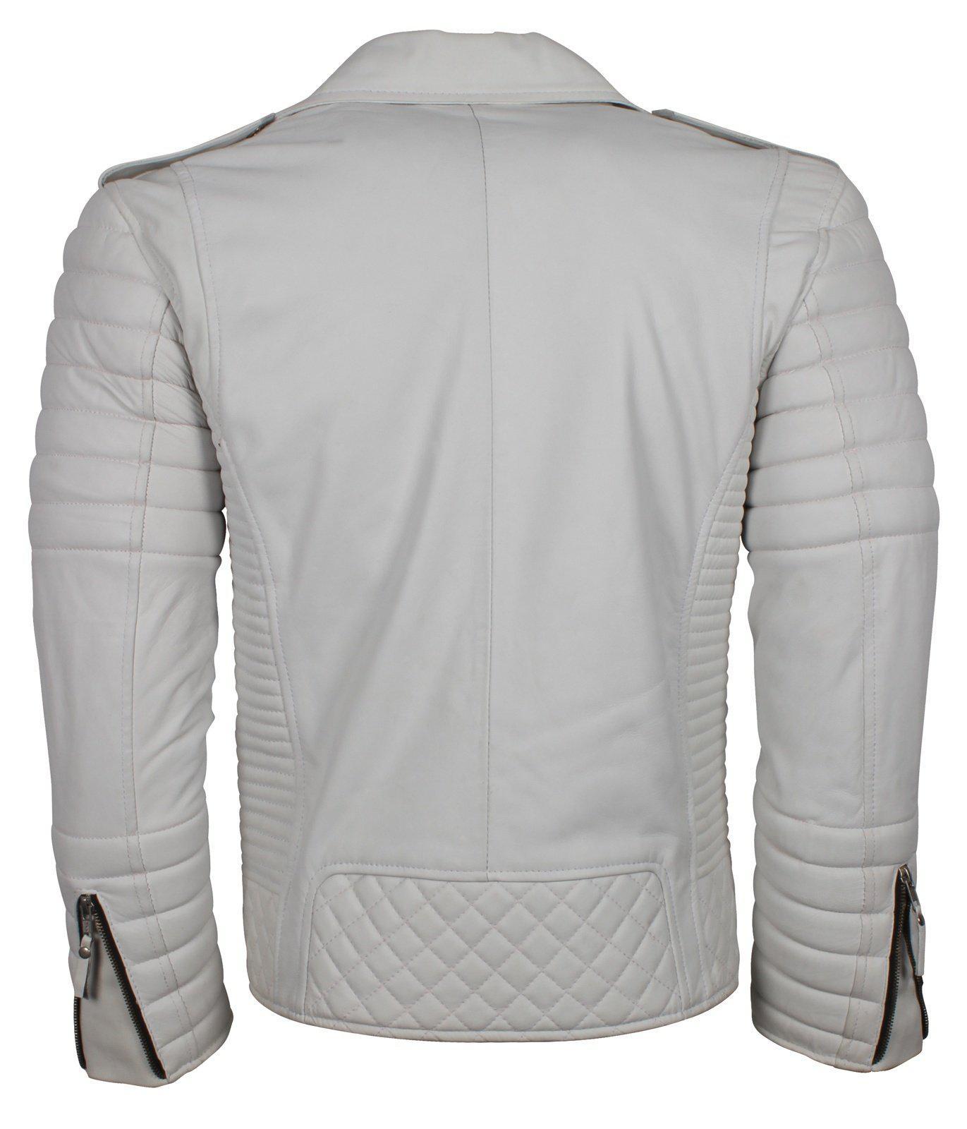 White Leather Jacket for Bikers