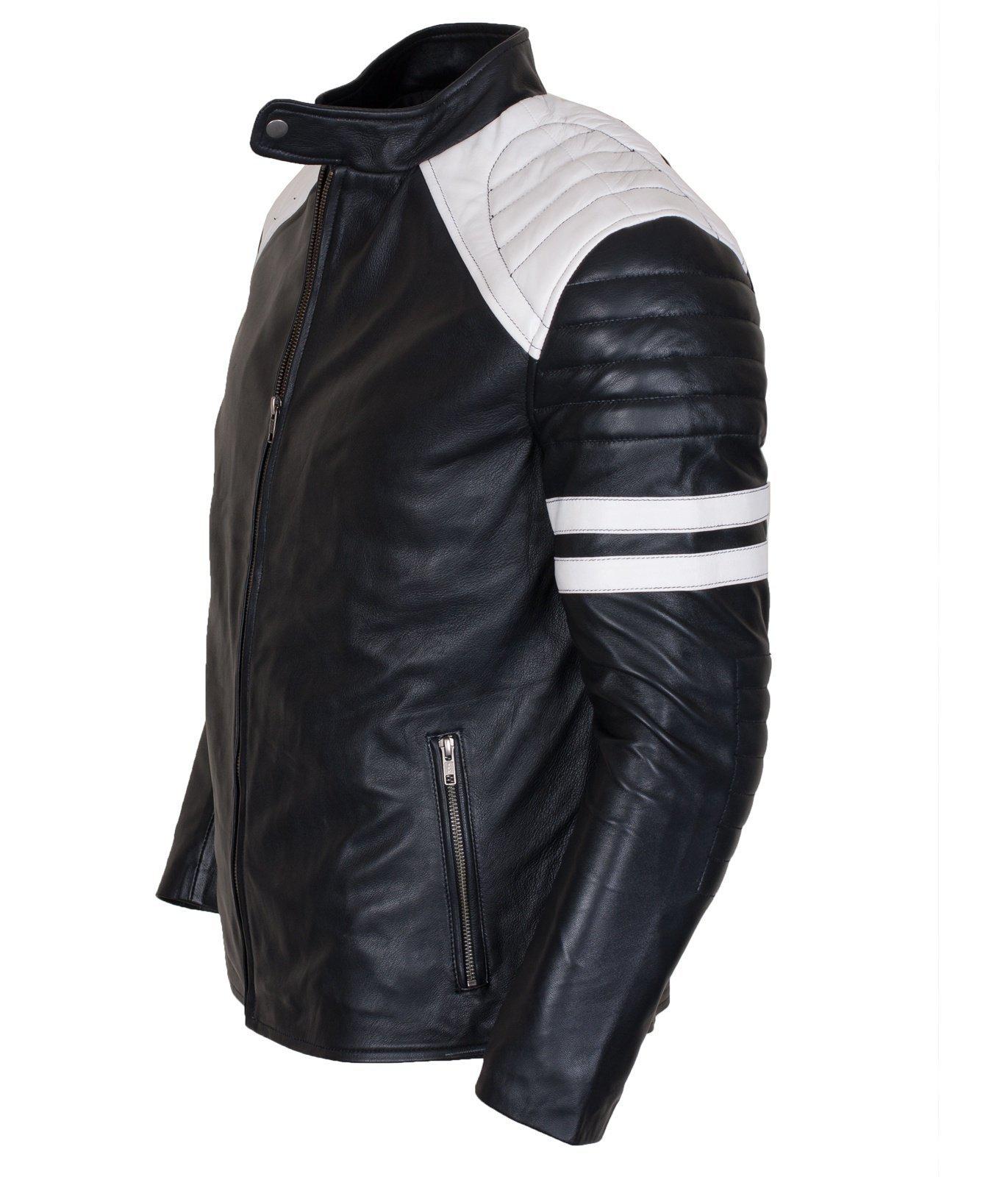 Chaqueta Moto Negra Hombros Acolchados
