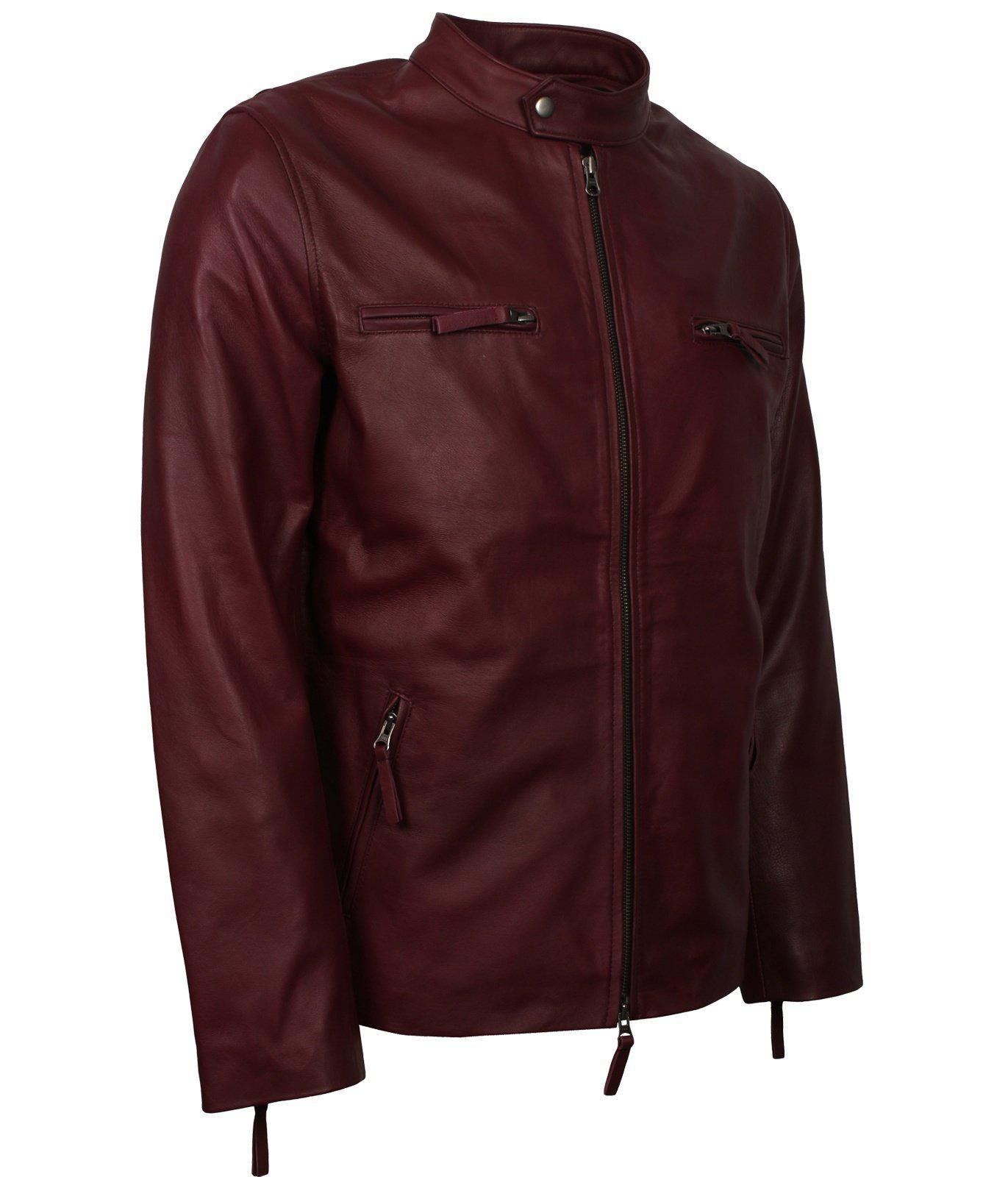 Maroon Motorcycle Leather Jacket
