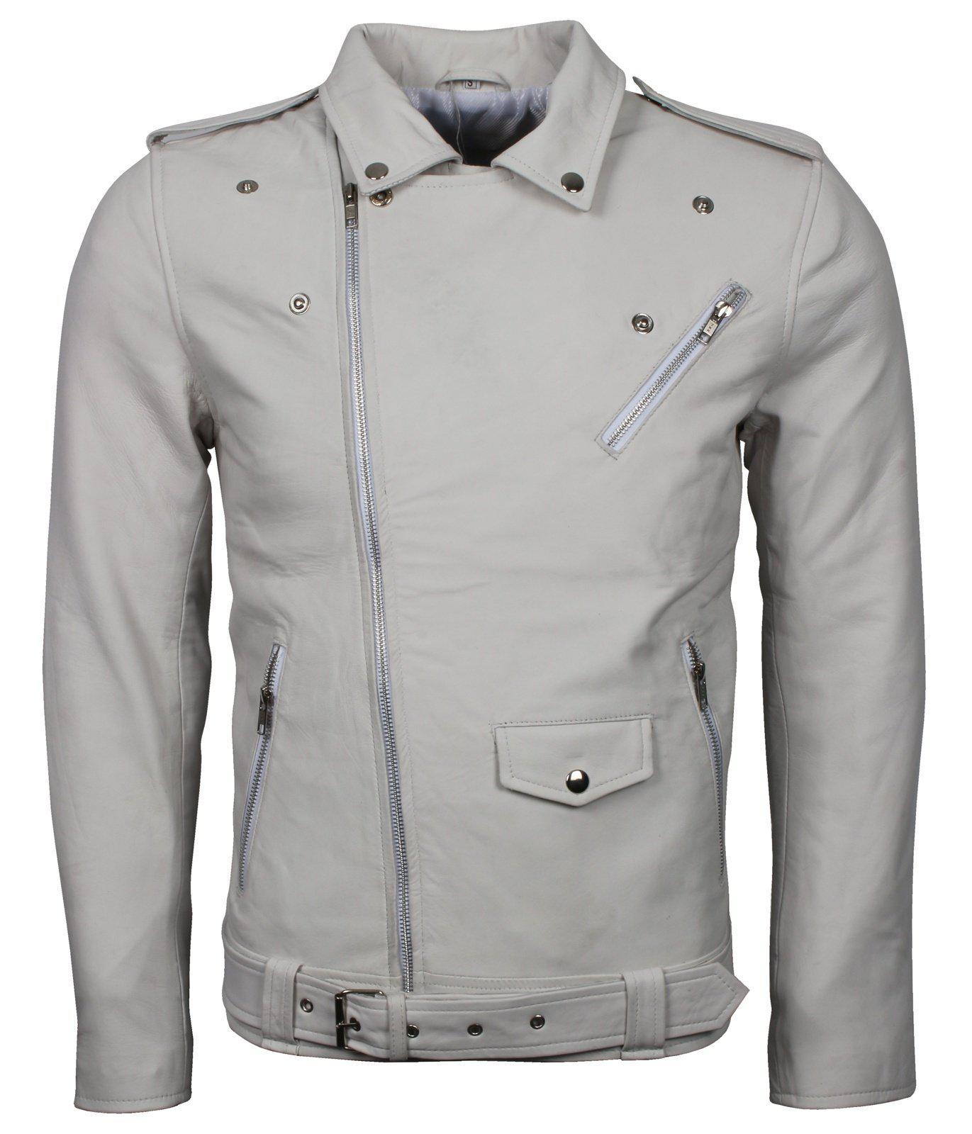White Motorcycle Leather Jacket