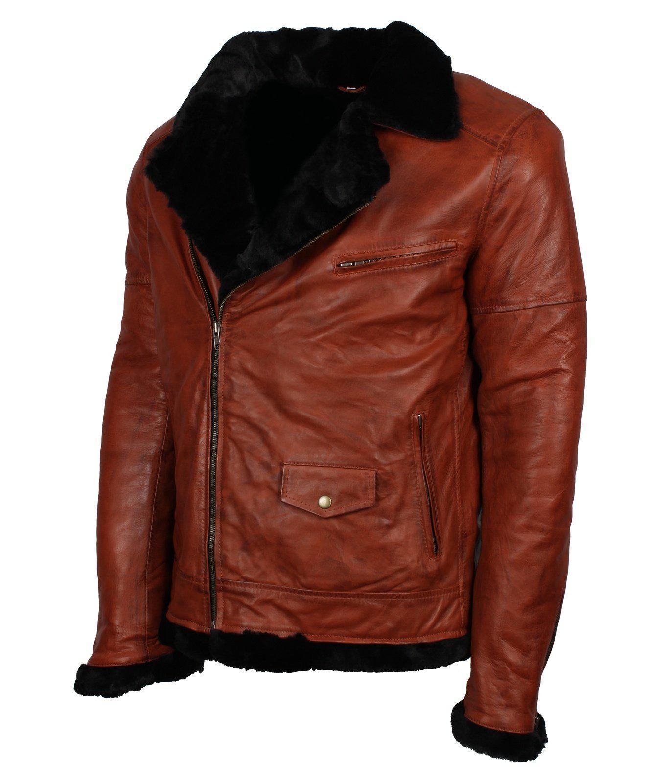 brown leather jacket