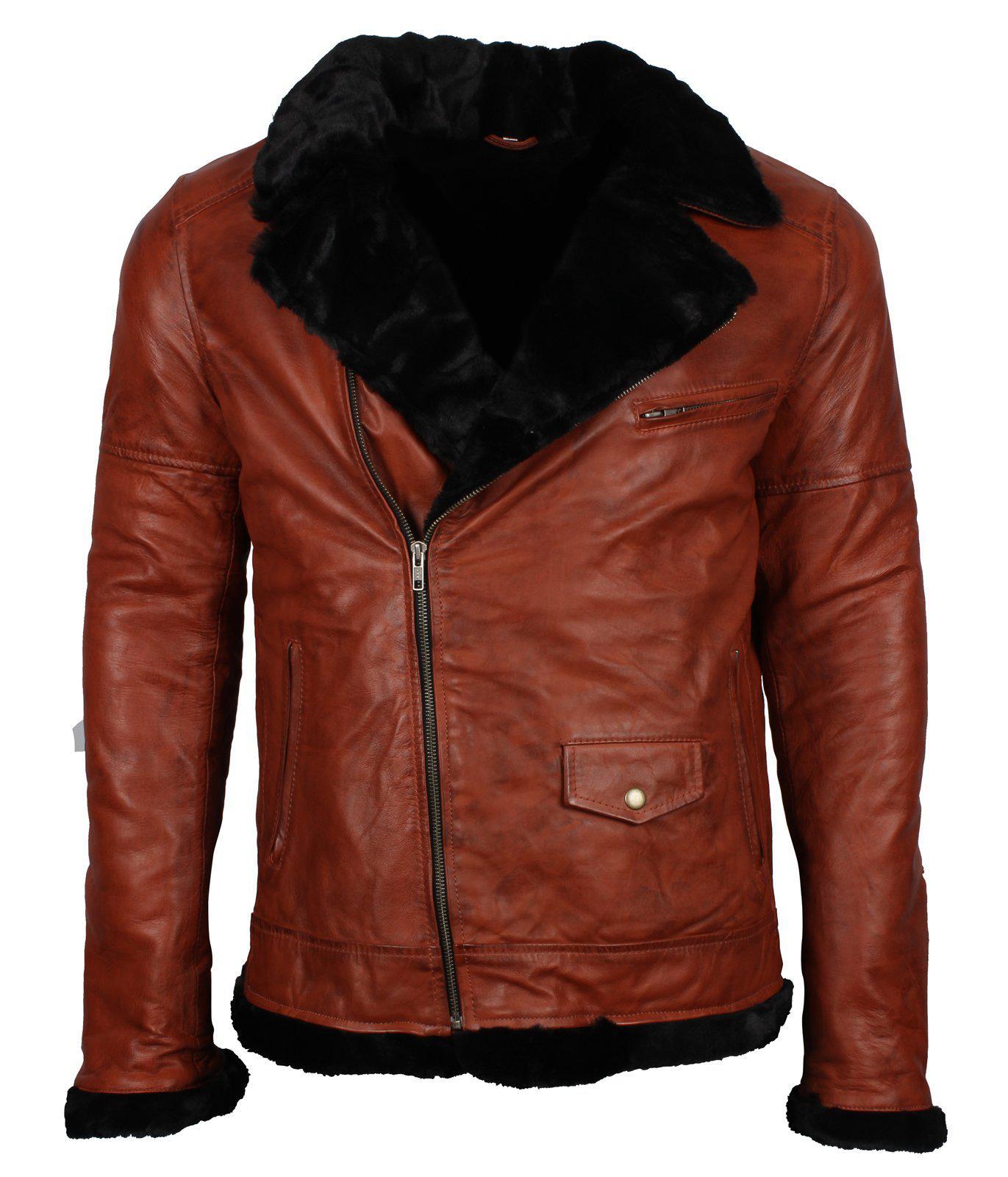 Brown Fur Leather Jacket