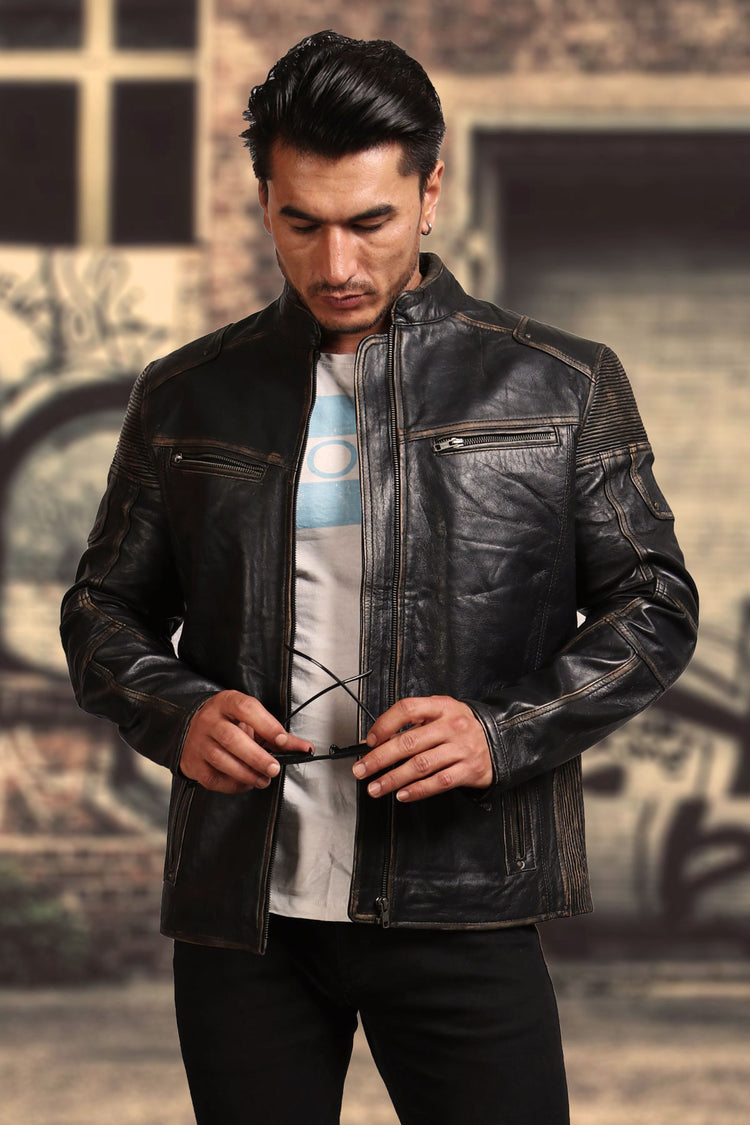 Men's Biker Leather Jackets, Vests and Coats – AlexGear