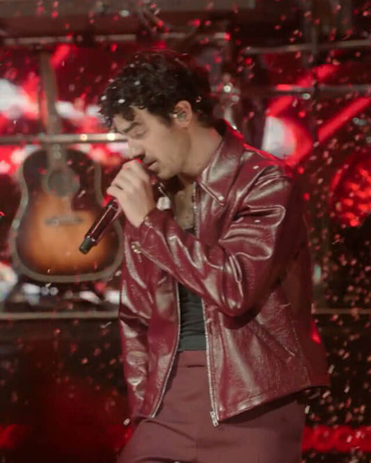 A Very Jonas Christmas Movie Joe Leather Jacket