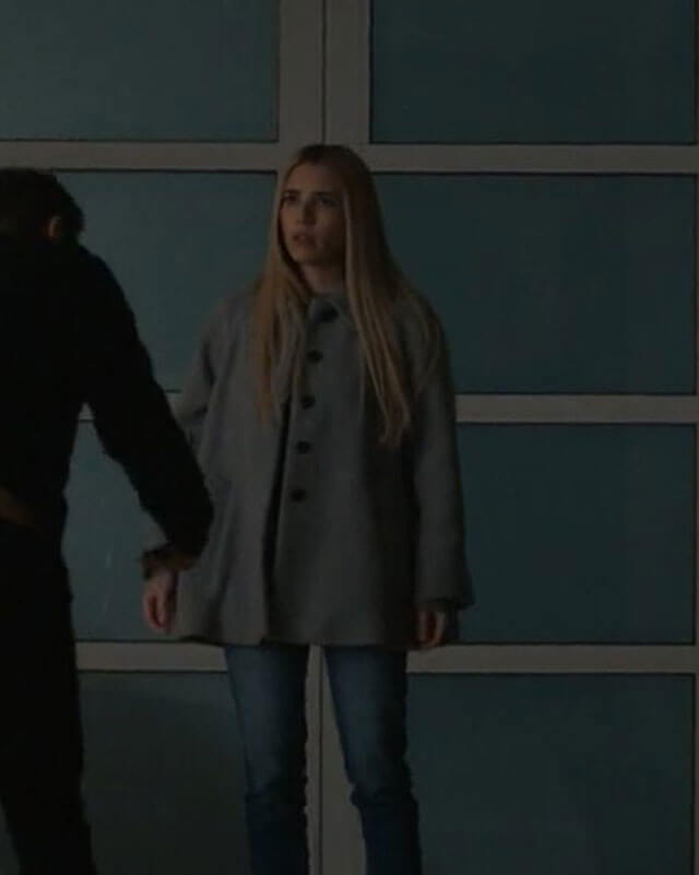 AHS S12 Emma Roberts Gray Cape Coat