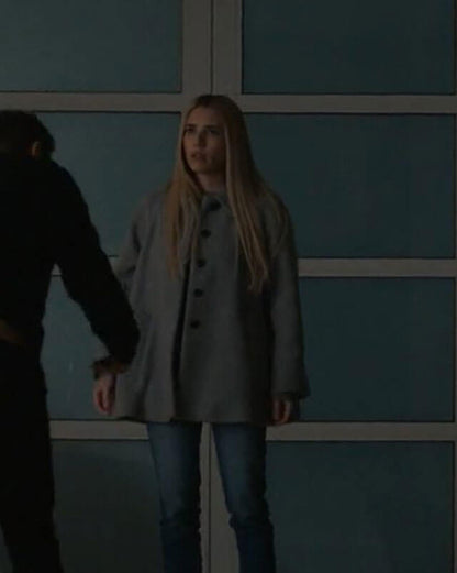 AHS S12 Emma Roberts Gray Cape Coat